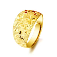 Fine 18K Gold Color Full Sky Star Rings for Women Men Bro Solid Plated Ring Adjustable Wedding Party Christmas Jewelry Gifts