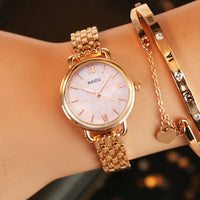 Luxury Women Watches New NAIDU Rose Gold Silver Ladies Bracelet Watch Womens Quartz Dress Wristwatch Feminino Reloj Mujer Kol Saati