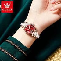 Watches for Ladies Watch Ceramic Stainless Steel Luxury Waterproof Watch Rose Gold Women'S Watches Trend Reloj Mujer