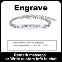 Personalize Name Bracelet for Baby Boy Girl Figaro Chain Smooth Bangle Link Gold Tone No Fade Safty Jewelry 12Cm to 15Cm