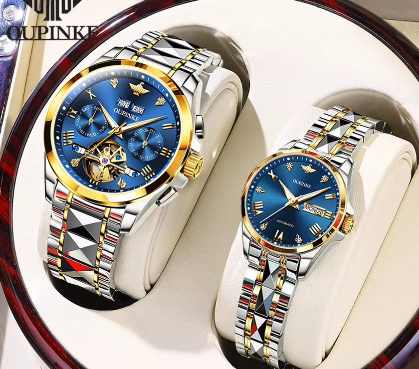 TOP Luxury Brand Couple Watches Pair for Men and Women Automatic Mechanical Lover'S Watches Waterproof Couple Watch Set