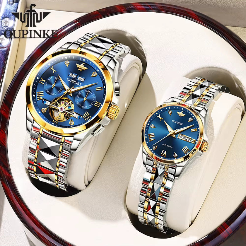 TOP Luxury Brand Couple Watches Pair for Men and Women Automatic Mechanical Lover'S Watches Waterproof Couple Watch Set