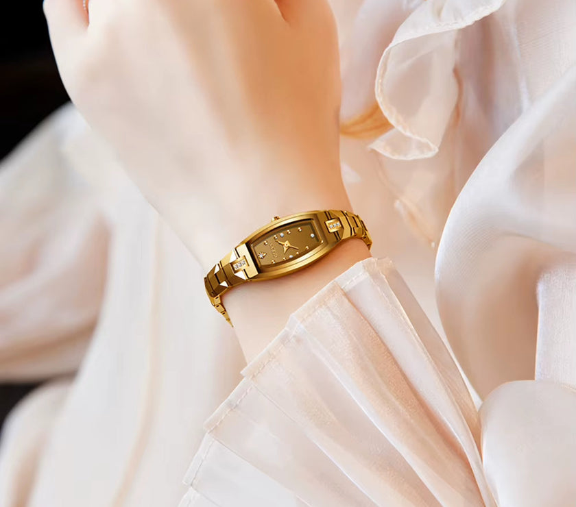 Elegant Gold/Rose Gold Watches for Womens Waterproof Slim Thin Small Wrist Analog Diamond Quartz Ladies Wrist Watches Elegant
