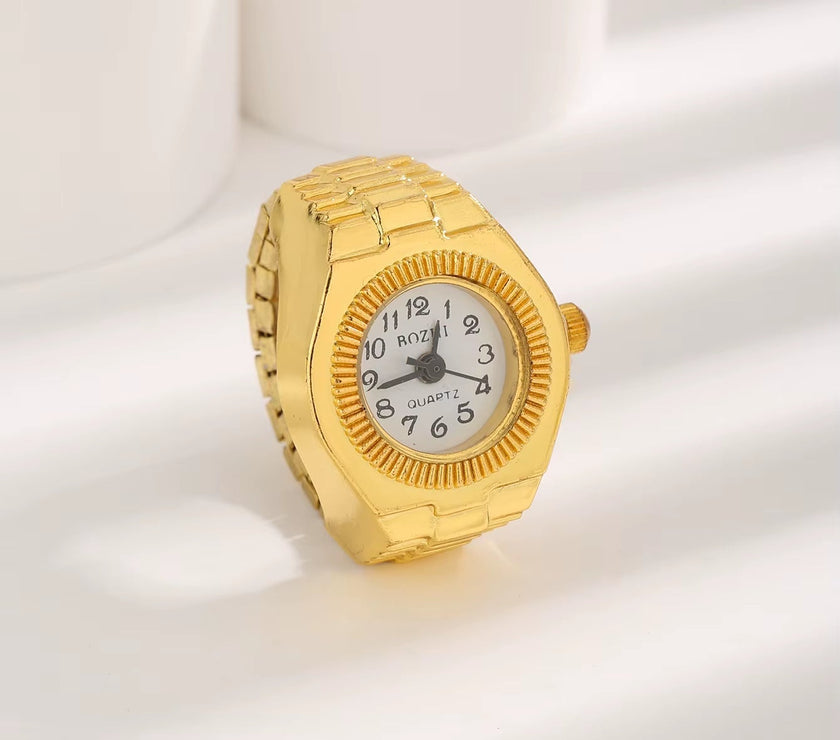 Mini Vintage Finger Ring Watch round Creative Quartz Watches Fashion Couple Watches Accessories
