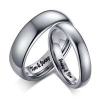 High Quality Simple Tungsten Rings Free Engraved Name Men Women Exclusive Couple Wedding Ring Wholesale Fashion Jewelry