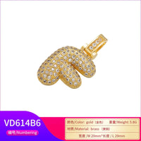 Women ZHUKOU Delicate and Fat 26 Gold Color Letter Pendant for Women Handmade DIY Necklace Earrings Jewelry Accessories Mode: VD614