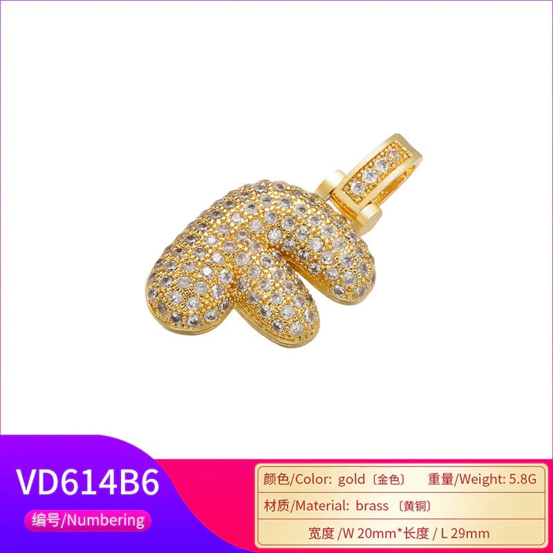 Women ZHUKOU Delicate and Fat 26 Gold Color Letter Pendant for Women Handmade DIY Necklace Earrings Jewelry Accessories Mode: VD614