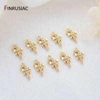 DIY Jewelry Making 6 Types 14K Real Gold-Plated Pave Setting Zircon Small Mini Fairy/ Butterfly/Violin/Hamsa Pendants Charms