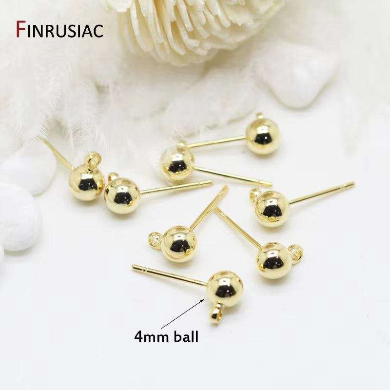 Brass Metal 14K Gold Plated Earring Hooks Accessories Earwires Wholesale Diy Earrings Findings Material