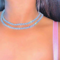 2025 Valentine'S Day Gift 5A Heart Cz Tennis Necklace White Pink Cubic Zirconia Iced Out Bling Pink Girl Women Jewelry Choker