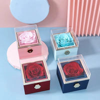Two Customized Double Heart Necklace Gift Box