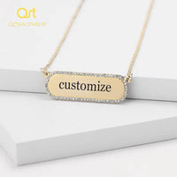 Hip Hop Iced Out Custom Name Pendant Necklaces Engraved Any Language Choker Pendants Women/Men Jewelry Gift