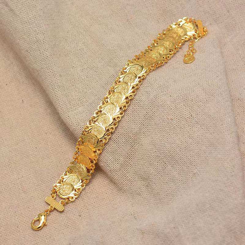 Gold Color Coins Bangles&Bracelets for Women Men Money Coin Bracelet Islamic Muslim Arab Middle Eastern Jewelry African Gifts
