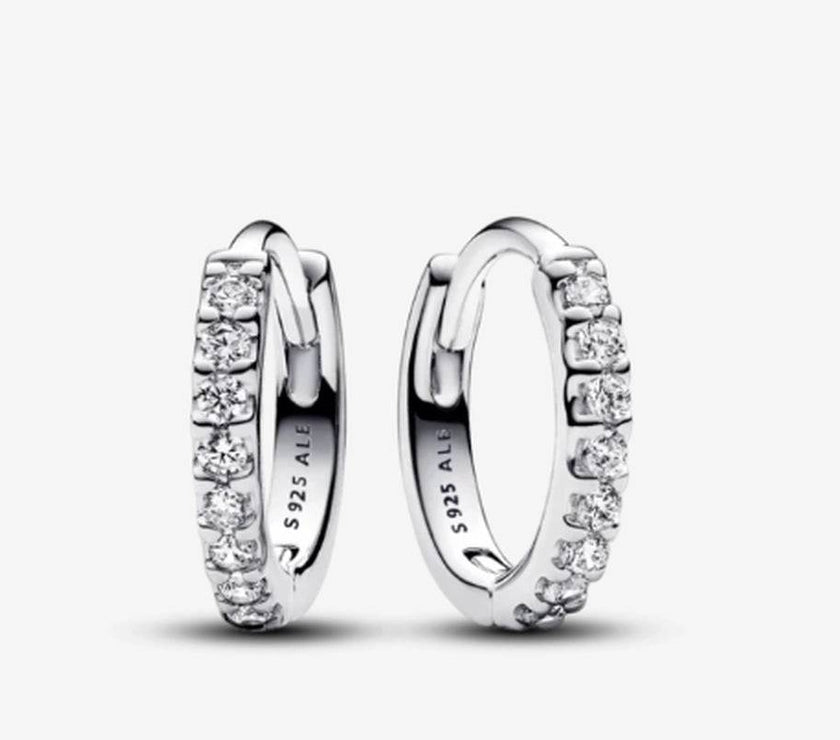 Hoop Earrings with Pave