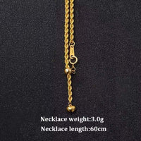 YUNLI Real 18K Gold Twisted Chain Necklace Simple Style Pure AU750 Hemp Rope Chain for Women Fine Jewelry Gifts