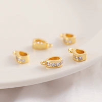 Brass Micro Pave Cubic Zirconia Pendant Bails Pinch Clips Necklace Connector Jewelry Components Metal Hook Accessories Findiuan