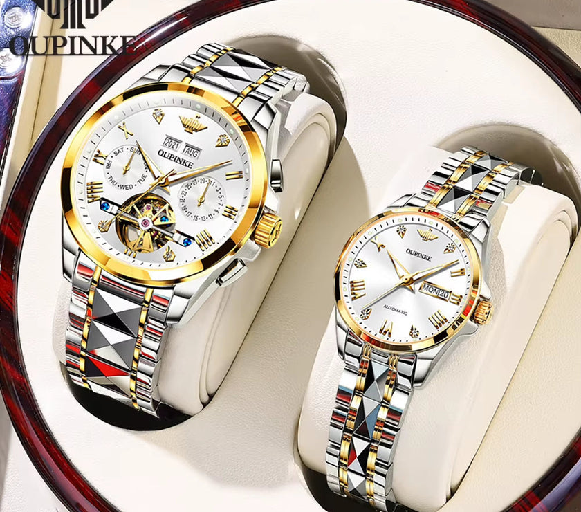 TOP Luxury Brand Couple Watches Pair for Men and Women Automatic Mechanical Lover'S Watches Waterproof Couple Watch Set