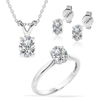 Embellish Beautiful Gift Set of 3 Carat Moissanite with Ring, Earrings & Pendant
