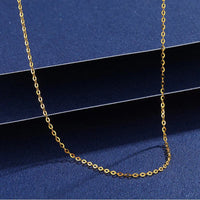 YUNLI Real 18K Gold Necklace Simple O-Shaped Chain Solid AU750 Pendant Chain for Women Fine Jewelry Gift