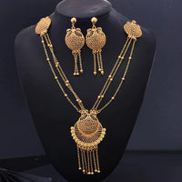 Indian Chokers Wedding Chain Jewelry Sets Gold Color Earrings for Women African/Dubai/Arab Wedding/Party Wife Gifts