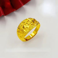 Fine 18K Gold Color Full Sky Star Rings for Women Men Bro Solid Plated Ring Adjustable Wedding Party Christmas Jewelry Gifts