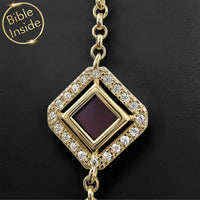  Jewelry Christianity Bracelet with Nano Bible - Royal Frame Bracelet