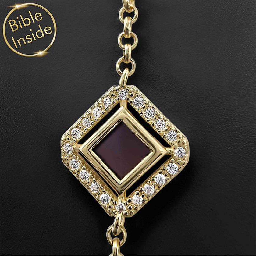  Jewelry Christianity Bracelet with Nano Bible - Royal Frame Bracelet