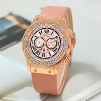 Luxury 3PCS Set Women Casual Leather Watches Quartz Wristwatches & Ladies Heart Bow Wallet Glasses Sunglasses Clock Montre Femme