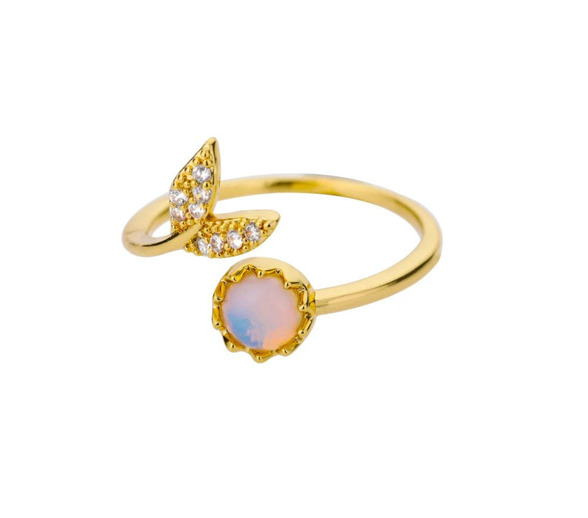 Christmas Zircon Moon Rings for Women Stainless Steel Glowing Moon Star Adjustable Finger Ring Aesthetic Wedding Jewelery Gift Bague Femme