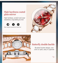 Watches for Ladies Watch Ceramic Stainless Steel Luxury Waterproof Watch Rose Gold Women'S Watches Trend Reloj Mujer