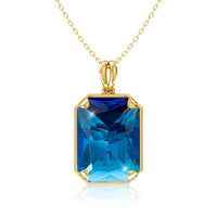 Wedding Gifts Jewelry 14K Gold Real Pendant for Women 925 Sterling Silver Pendants and Necklaces Birthstone Aquamarine Fine Jewelry Wedding Gifts