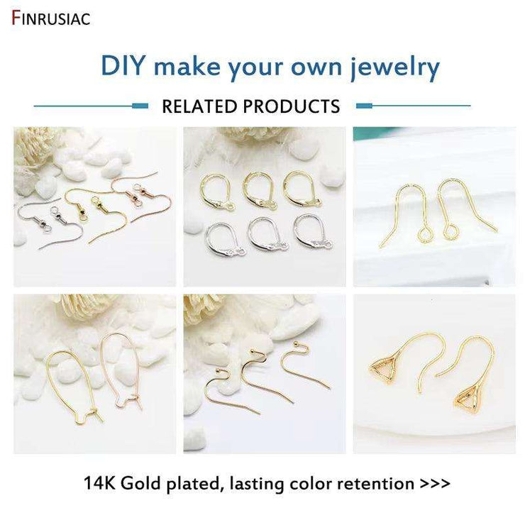 Brass Metal 14K Gold Plated Earring Hooks Accessories Earwires Wholesale Diy Earrings Findings Material