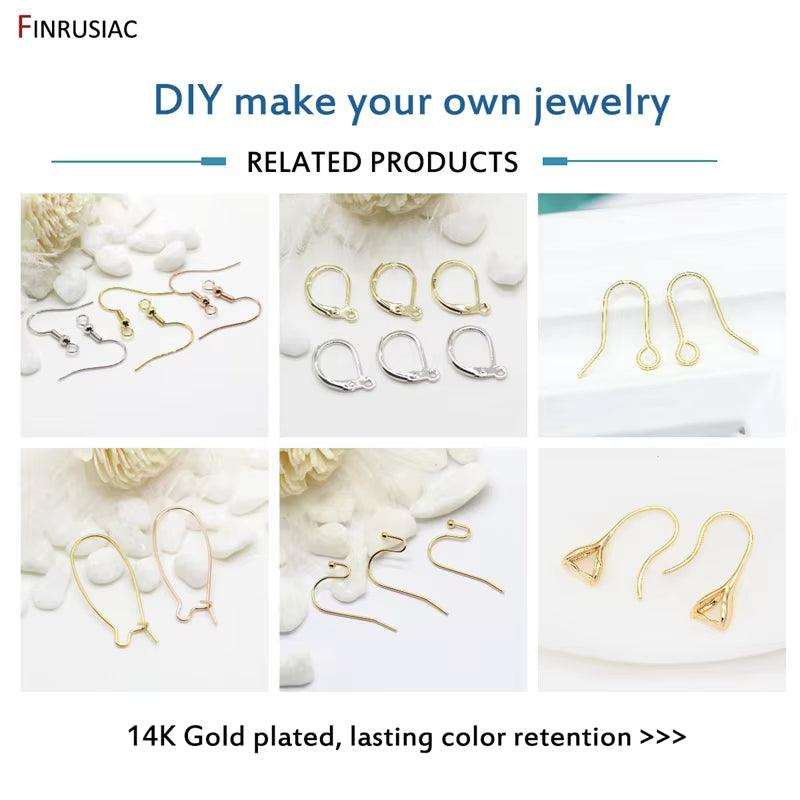 Brass Metal 14K Gold Plated Earring Hooks Accessories Earwires Wholesale Diy Earrings Findings Material