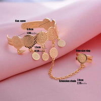 Gold Color Coin Banglesfor Girl Baby Bracelet Islam Muslim Arabic Currency Money Gold Bracelets Bangle Jewelry Birthday Gift