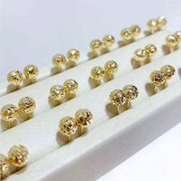 YUNLI Real 18K Gold Stud Earrings Simple Shiny Ball Design Pure AU750 Solid Gold for Women Fine Jewelry Gift EA001