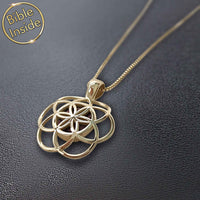 Timeless Bible Necklace with the Seed of Life - Harmony Pendant
