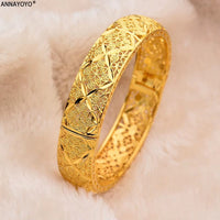 Fashion Accessories New Luxury Gold Color Bangles Women Men Girls Ethiopian African Dubai Wedding Bracelet Pulseras Party Gifts