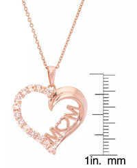 Gorgeous Simulated Morganite Mom Heart Pendant 18" Necklace