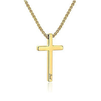 3 Colors Customized Personality Engrave Text Name Date Stainless Steel Cross Pendant Necklace Valentines Day Gift for Men Woman