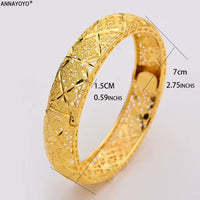 Fashion Accessories New Luxury Gold Color Bangles Women Men Girls Ethiopian African Dubai Wedding Bracelet Pulseras Party Gifts