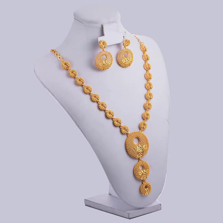 Dubai Gold Color Earrings/Necklaces/Jewelry Sets for Women Gold Color African/Nigeria Jewellery Gifts Band Gift Box