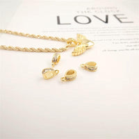 Brass Micro Pave Cubic Zirconia Pendant Bails Pinch Clips Necklace Connector Jewelry Components Metal Hook Accessories Findiuan