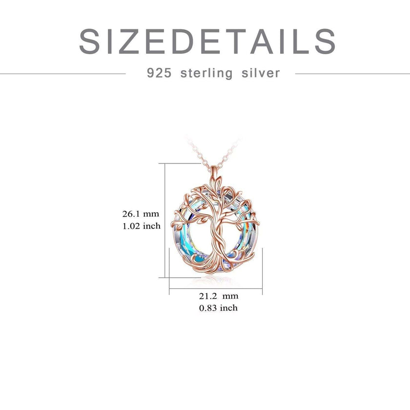 Professional Valentines Day Gifts for Women Sterling Silver Tree of Life Necklace for Women Celtic Knot Moon Necklace Purple Crystal Tree of Life Jewelry Valentines Day Gifts