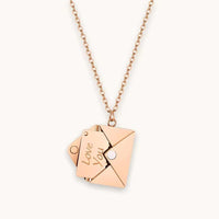 Love Letter Envelope Pendant Necklace Customized Stainless Steel Jewelry Confession Love You for Valentine Day Mother Day