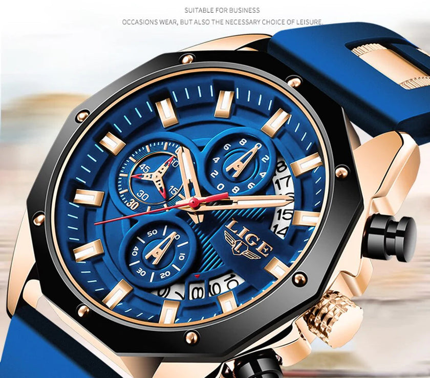 Fashion Watches for Man Sport Military Silicagel Wrist Watch Men Watch 2022 NEW Top LIGE Brand Casual Chronograph Relojes Hombre