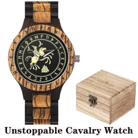 Viking Watches  Wooden Men Watch Top Japanese Quartz Movement Wristwatch with Helm of Awe Runic Circle Fashion Gift Box