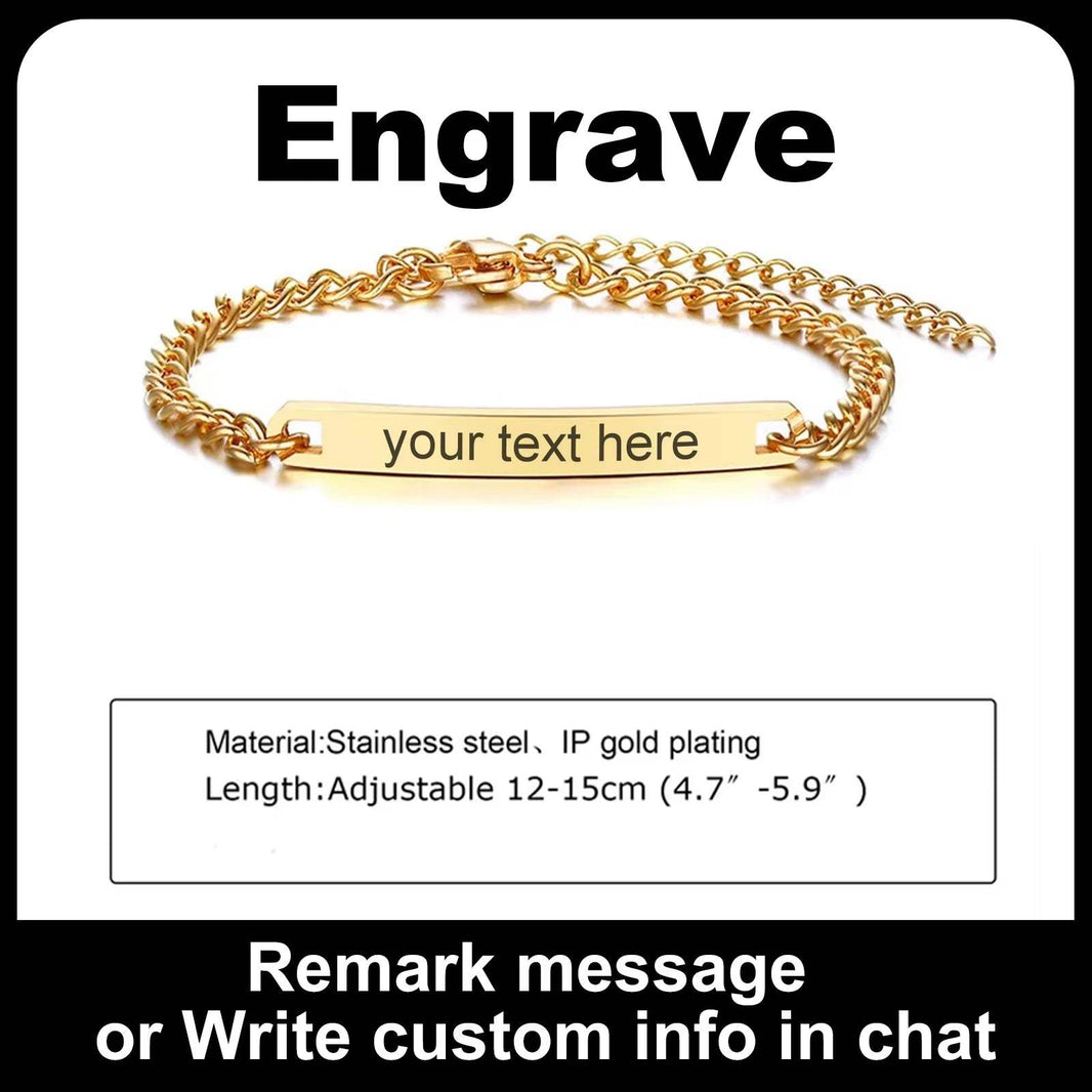 Personalize Name Bracelet for Baby Boy Girl Figaro Chain Smooth Bangle Link Gold Tone No Fade Safty Jewelry 12Cm to 15Cm