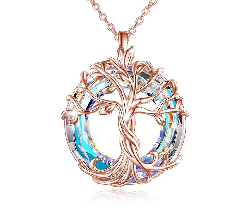 Professional Valentines Day Gifts for Women Sterling Silver Tree of Life Necklace for Women Celtic Knot Moon Necklace Purple Crystal Tree of Life Jewelry Valentines Day Gifts