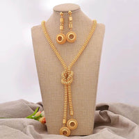 Charms Dubai Ethiopia African Necklace/Earrings/Pendant Jewelry Set for Women/Girls/Kids Fashion Metal Russia Gifts