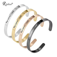 Stainless Steel Pearsonalized Bracelet Name Character Letter Engraved Custom Cuff Bangle Women Men Fashion Jewelry Dropshipping